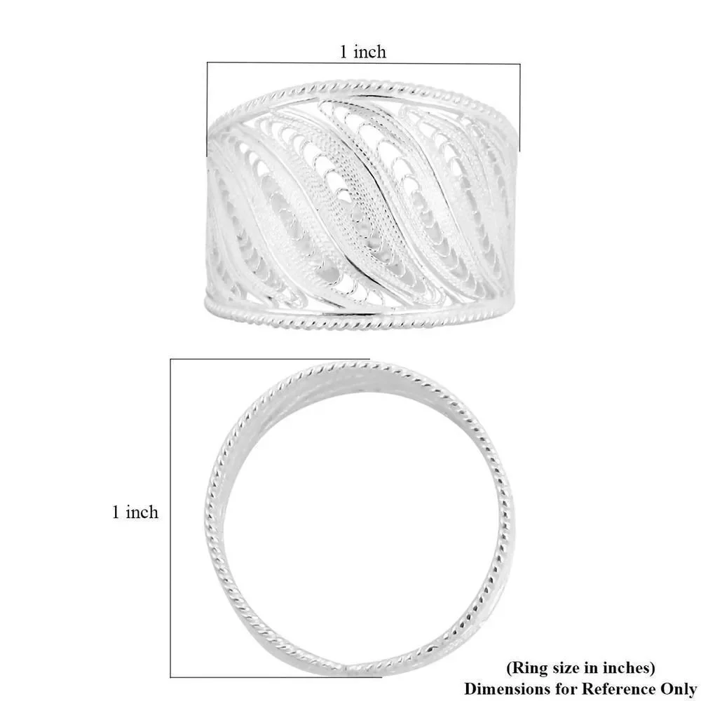 Sterling Silver Openworkd Band Ring (3.68 g) Size 8